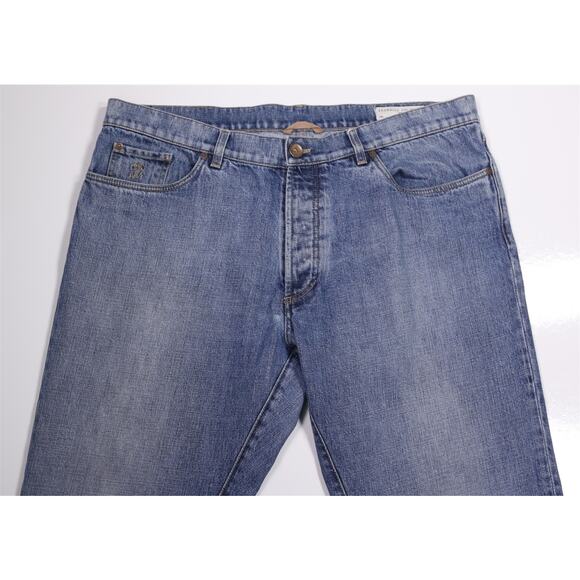 Brunello Cucinelli Mens Light Wash Relaxed Fit Jeans Eu 58 - 40x32 - Picture 1 of 7